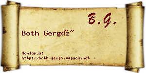 Both Gergő névjegykártya